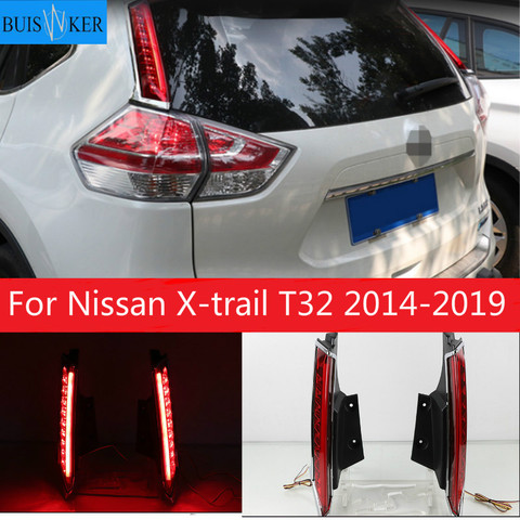 2 uds para Nissan X-trail T32 2014-2022 luz LED trasera de coche parachoques trasero de la luz de freno de Auto bombilla lámpara de la decoración ► Foto 1/4