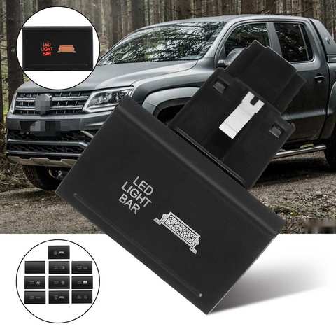 Botón tipo pulsador de coche lateral arriba, interruptor de encendido y apagado, luz indicadora de LED Dual, barra de conducción, luz delantera y trasera de marcha atrás para VW para Amarok ► Foto 1/6