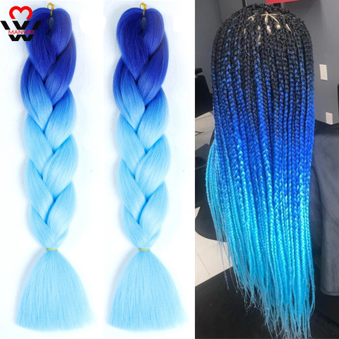 MANWEI 100g 24 pulgadas trenzado sintético Color degradado extensión de pelo sintético Crochet Twist Jumbo trenzado Kanekalon Hair ► Foto 1/6