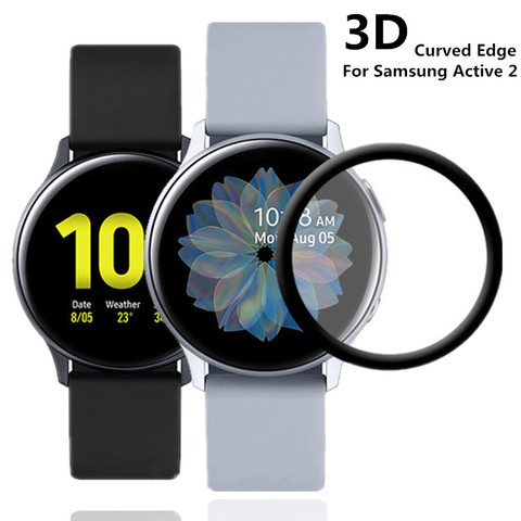 Protectores de pantalla suave para Samsung Galaxy Watch Active 2, de 40mm película protectora de borde curvo y 44mm, resistente a arañazos, 20D ► Foto 1/6
