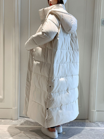 Chaqueta de plumón de Invierno para mujer, chaqueta gruesa y cálida, Parka de algodón para mujer, Chaqueta larga de invierno con capucha, 2022 ► Foto 1/5