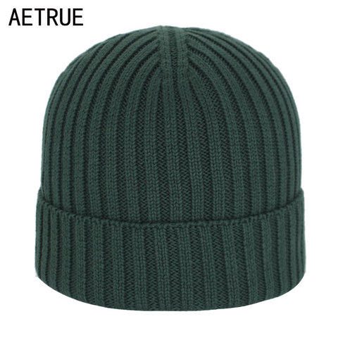 Skullies Beanies-gorros de punto para hombre y mujer, Gorro de invierno, sólido, de algodón ► Foto 1/6