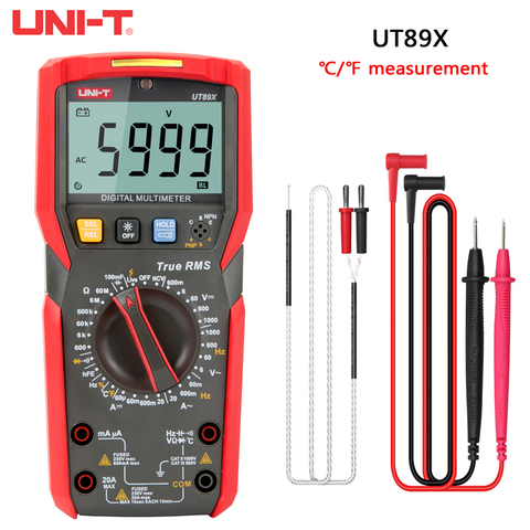 UNI-T multímetro Digital UT89X UT89XD valores eficaces verdaderos 20A actual 1000v resistencia del voltímetro Transistor de capacitancia probador LED ► Foto 1/6