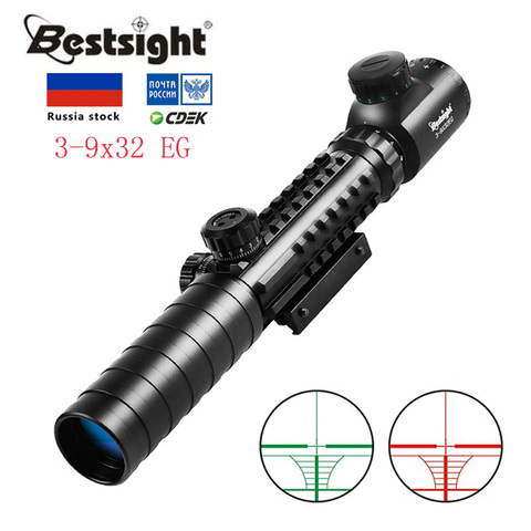 3-9x32EG Rifle táctico alcance rojo y verde punto iluminado retícula mira óptica Airsoft miras de caza con cubierta de lente gratis ► Foto 1/6
