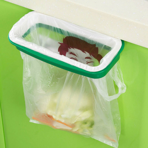 Estante de bolsa de basura colgante para puerta de armario, soporte de almacenamiento para Bolsa de Basura de basura de cocina, marco de bolsa de basura, herramientas de limpieza del hogar ► Foto 1/6