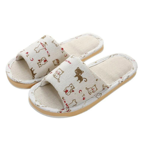 Mujeres Zapatillas de casa piso interior suave par Pantufla de lino primavera otoño ligero Unisex zapatos dormitorio señoras Lino Flip Flops ► Foto 1/6