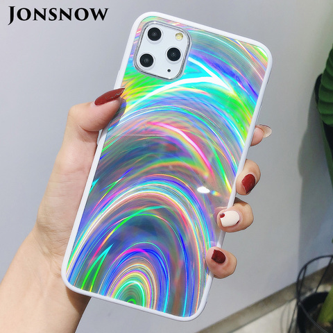 Funda holográfica de prisma láser para iPhone, carcasa 3D con purpurina de arcoíris para iPhone 12 Mini XR XS Max, 11 Pro SE 2022 7 8 6S ► Foto 1/6