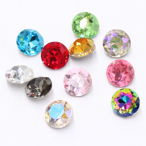 Pointback-diamantes de imitación sueltos de cristal para ropa, 20 colores, flor de piedras preciosas mezcladas, cuentas de pegamento de cristal Strass K9 para decoración de uñas ► Foto 1/6