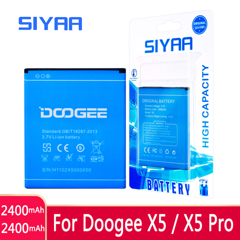 SIYAA-batería original para Doogee X5, alta capacidad, voltaje de 2400mAh, batería de iones de litio de repuesto de 3,7 V, alta calidad ► Foto 1/6