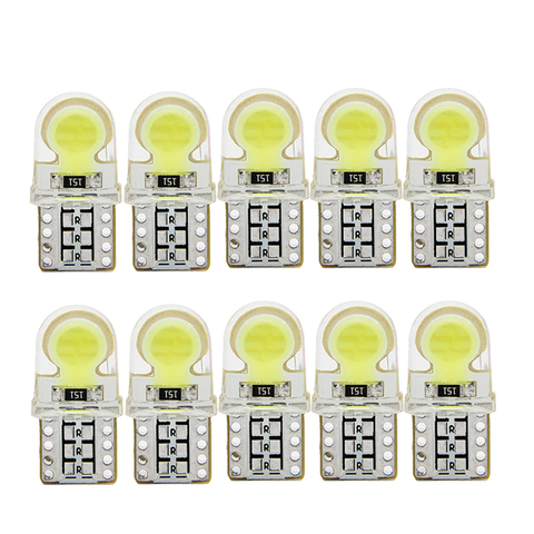 Bombilla LED COB W5W T10 para coche, luz blanca de señal de 12V, 5W5, impermeable, de silicona, luz de techo Interior de cuña, lámpara de puerta lateral, 10 Uds. ► Foto 1/6