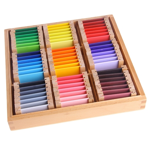 Material Sensorial Montessori, caja de tableta de Color de aprendizaje, 1/2/3 madera, juguete para regalo para niños en edad preescolar ► Foto 1/6