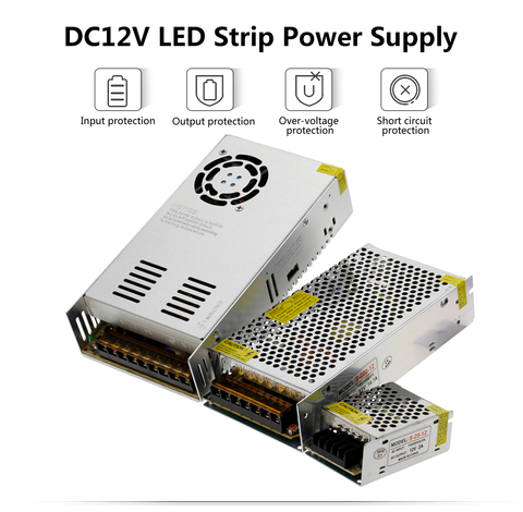 Fuente de alimentación DC12V 1A 2A 5A 8.3A 10A 15A 16.7A 20A 25A 30A 33A 40A 50A transformadores para iluminación de LED controlador de LED de interruptor ► Foto 1/6