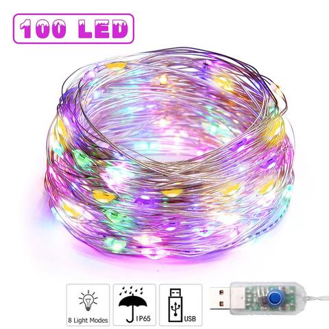 Guirnalda de luces LED USB de 1m-10m, guirnaldas de calle de Año Nuevo para exteriores, Navidad, decoración de pared para ventana y dormitorio ► Foto 1/6