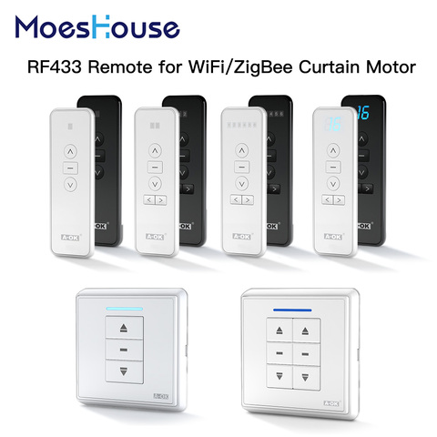 Emisor remoto RF433 para control de WiFi, Motor de cortina ZigBee, transmisor de pared de mano, múltiples canales opcional ► Foto 1/6