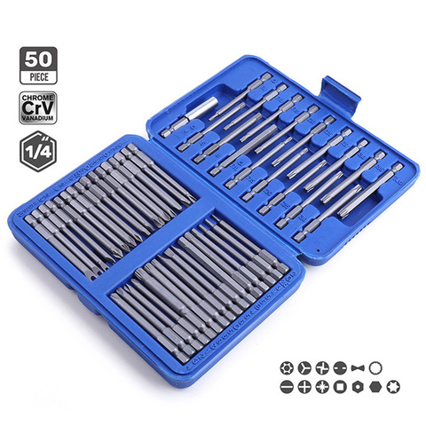 Juego de destornilladores pequeños Y000 PH000 Torx, 50 Uds., 75mm, Juego de puntas de destornillador, adaptador de mano Flexible, herramienta profesional ► Foto 1/6