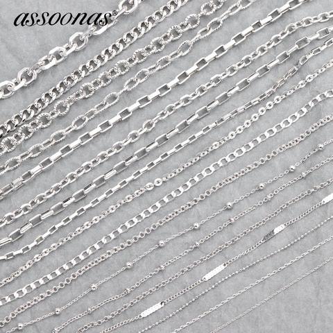 Assoonas-Cadena de joyería hecha a mano, accesorios de joyería, fabricación de joyas, collar de pulsera, pendientes diy, 3 m/lote, C64 ► Foto 1/6