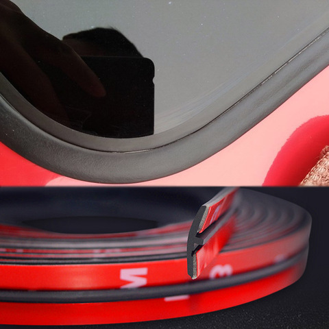 Sello Protector de techo para coche, burlete de puerta de coche, burlete de aislamiento acústico, borde delantero y trasero, tira de sellado, accesorio adhesivo, bricolaje, 1M ► Foto 1/6