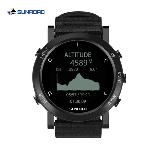 SUNROAD-relojes digitales para deportes al aire libre para hombre, con altímetro, barómetro, podómetro de nailon, 5ATMWaterproof, reloj de pulsera para nadar ► Foto 1/5