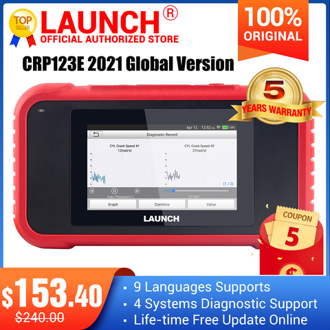 Lanzamiento de X431 CRP123E OBD2 ENG ABS Airbag SRS en Auto diagnóstico herramienta Creader 123E OBDII EOBD código escáner lector bueno que CRP123 ► Foto 1/6