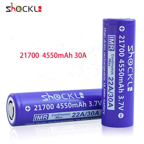 1-10 Uds Shockli 21700 de 4550mAh 3,7 V recargable de Li-Ion de la batería 30A alto drenaje de descarga de la batería 21700 para las linternas antorcha ► Foto 1/5