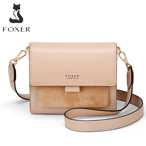 FOXER bolso de hombro para mujer bolso bandolera de cuero bolsos de correa regalo de día de San Valentín bolso de mensajero para mujer solapa de señora ► Foto 1/6