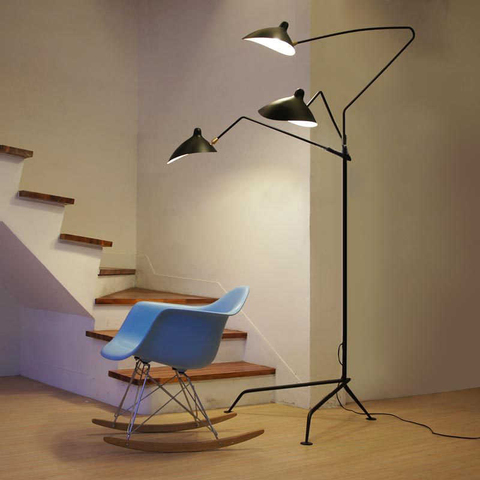 SERGE-Lámpara de pie de aluminio para sala de estar, Luz de suelo Simple de diseño nórdico, Luz de suelo s, para dormitorio ► Foto 1/6