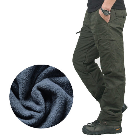 Pantalones de Cargo de doble capa para hombre, pantalones cálidos y gruesos y holgados de algodón para exteriores, informales, militares, de camuflaje táctico, para invierno, 2017 ► Foto 1/6