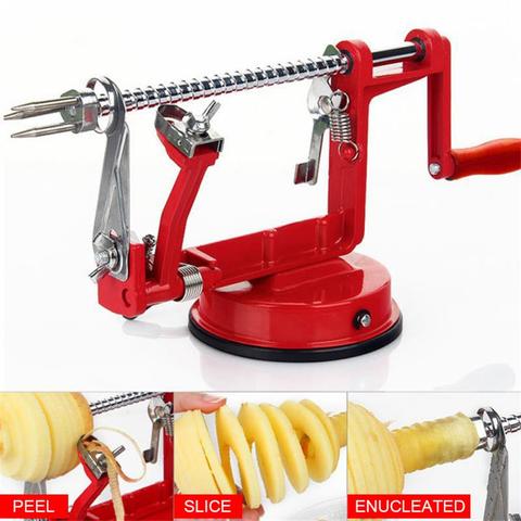 Accesorios de Cocina 3 en 1, pelador de frutas de acero inoxidable, pelador de patatas y manzana, máquina cortadora ► Foto 1/6