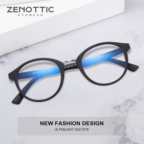 ZENOTTIC-gafas de protección contra luz azul para hombre y mujer, anteojos con marcos gafas redondas Vintage, para radiación, Juegos de ordenador, miopía ► Foto 1/6