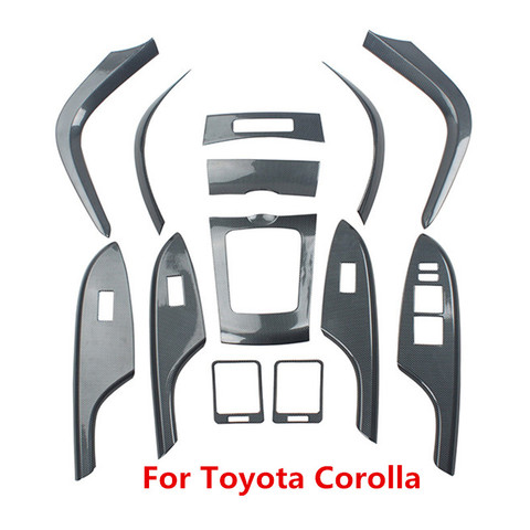 Cubierta de cuadro de mandos embellecedor para volante de coche, de fibra de carbono, para Toyota Corolla 2009-2016 2007 2010 2011 ► Foto 1/6