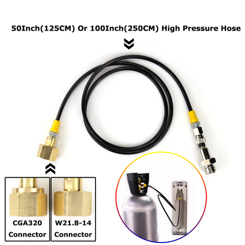 Nueva corriente de refresco SodaStream/Soda Club externo Co2 tanque y adaptador de manguera de W21.8-14 o CGA320 W/ conector de desconexión rápida ► Foto 1/6