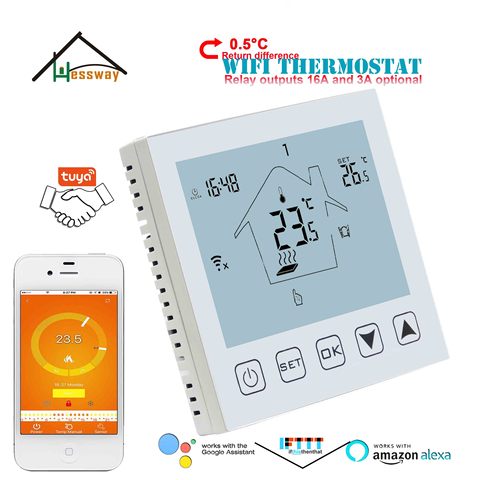 Controlador de temperatura eléctrico con doble sensor, termostato WIFI para cable de calefacción, manta eléctrica, placa calefactora, calentador infrarrojo ► Foto 1/6