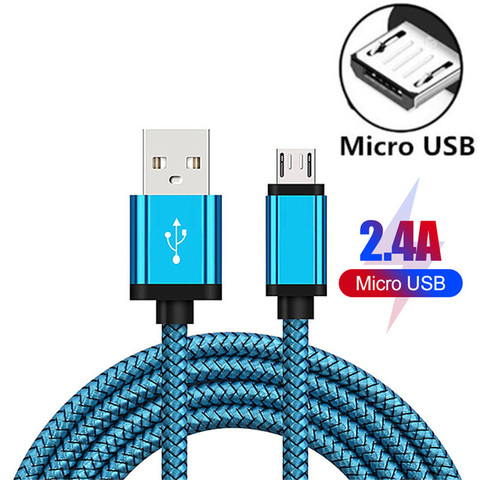 1/2/3 metros Micro Cable USB de teléfono Android Cable de cargador Kabel Micro USB de carga de Cable para Xiaomi Redmi 5 8 7 6 6A S2 ► Foto 1/6