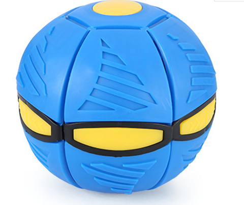 Pelota de deformación plana con forma de platillo volador, juguete brillante para exteriores, pelota que rebota con luz, juguete azul para exteriores ► Foto 1/4