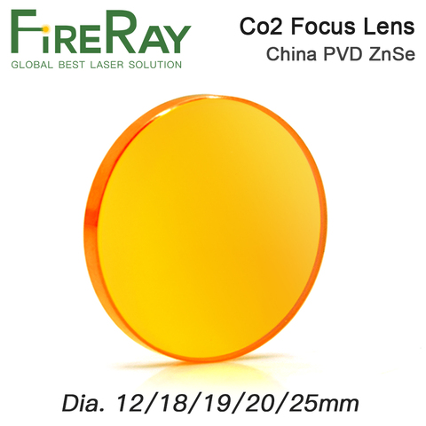 FireRay-láser ZnSe China para máquina cortadora de grabado láser, lente de enfoque Dia.12 18 19,05 20mm FL38.1-127mm 1,5-4