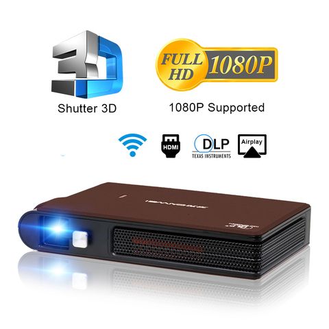 Caiwei-miniproyector 3D portátil S6W para cine en casa, DLP, LED, compatible con vídeo Full HD, WIFI, móvil ► Foto 1/6