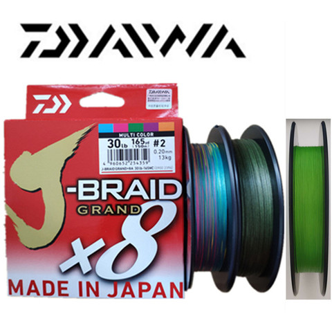 DAIWA-línea de pesca trenzada GRAND X8 J-BRAID, nuevo, PE, verde oscuro, Verde CHARTREUSE, multicolor, hecho en Japón, 2022 ► Foto 1/6