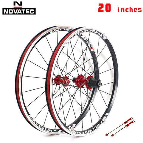 Novatec-juego de ruedas de bicicleta plegable, 20 pulgadas, 406, aleación de aluminio 451, freno en V, 2 rodamientos, 7-10 velocidades, 20H, ruedas de bicicleta ► Foto 1/6