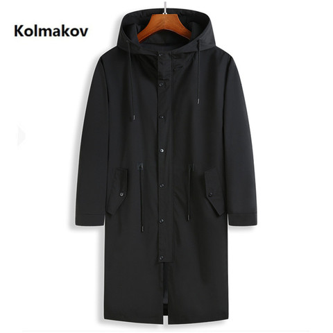 Gabardina informal de estilo largo para hombre, chaquetas con capucha de alta calidad, talla XL-8XL, Primavera, 2022 ► Foto 1/6