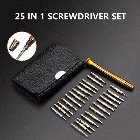 Mini juego de destornilladores de precisión, 25 en 1, Torx, herramienta de reparación de apertura multifuncional, juego de destornilladores de precisión para teléfonos, Tablet y PC ► Foto 1/6