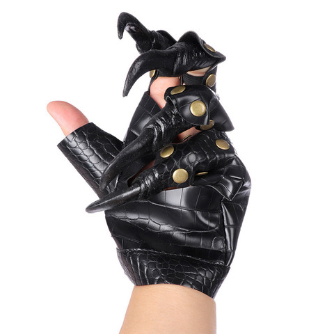 Guantes de uñas largas con garras de dragón, manoplas negras, manga de mano, accesorios de disfraz de Halloween, exposición de cómics ► Foto 1/6