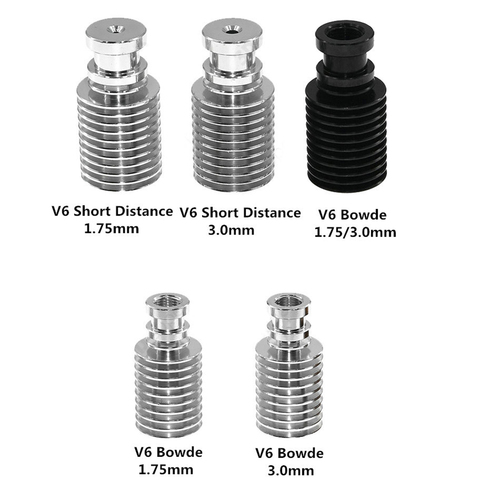 Bowden-filamento directo para disipador de calor, extrusora V6 j-head, 1,75mm/3,0mm, piezas de impresoras 3D, accesorios de corta distancia ► Foto 1/6