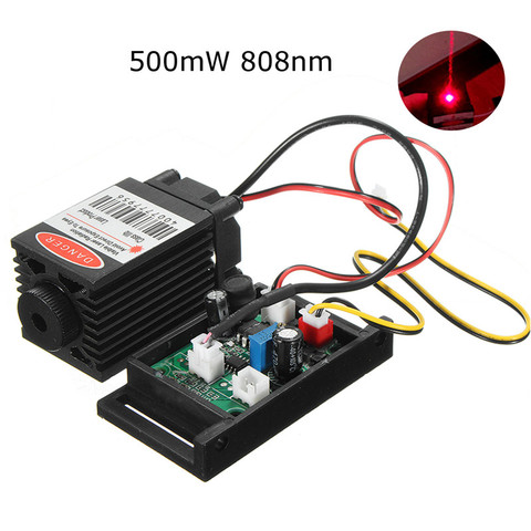 Enfocable 500mw 808nm láser infrarrojo IR diodo Módulo de puntos 12V + TTL + ventilador de enfriamiento del módulo láser para máquina de grabado CNC ► Foto 1/6