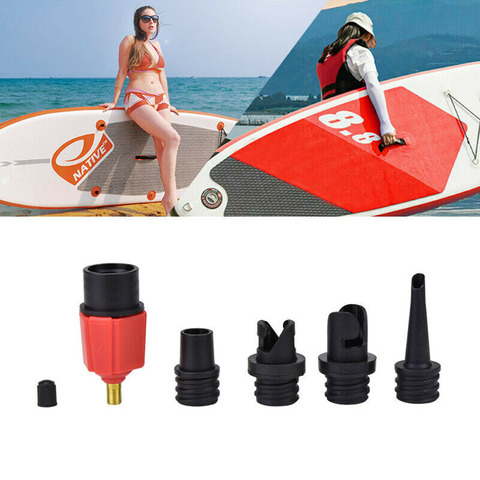 Sup adaptador de bomba de aire inflable Paddle Rubber Boat Kayak válvula de aire adaptador compresor para neumático convertidor 4 boquillas ► Foto 1/6