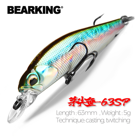 BEARKING-Señuelo de pesca profesional, cebo de manivela con sistema de peso, 63mm, 5g, colores UV ► Foto 1/6