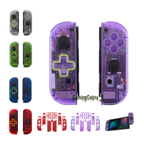 Carcasa de controlador transparente personalizada (versión d-pad) con botones de juego completo, carcasa de repuesto DIY para Nintendo Switch JoyCon ► Foto 1/6