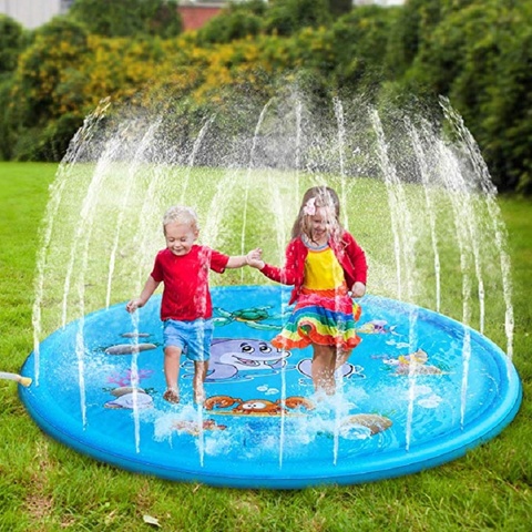 Alfombra de agua de 100/170cm para jugar al aire libre, juego de césped para niños, juegos de piscina de verano, colchoneta de cojín de Agua pulverizada ► Foto 1/6