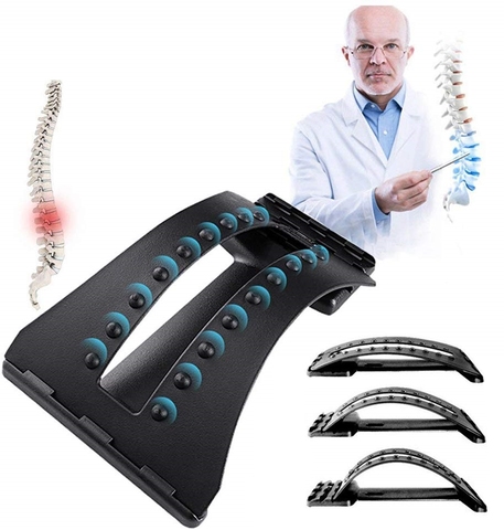 Masajeador Lumbar, dispositivo de soporte inferior y superior para aliviar el dolor de espalda, Corrector de postura relajante, 3 niveles ► Foto 1/6