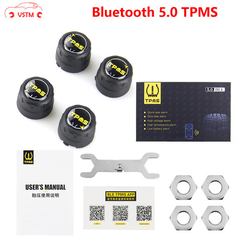 Sensor externo TPMS para coche, sistema de supervisión de presión de neumáticos BLE TPMS de baja energía para Android e IOS, los mejores sensores con Bluetooth 5,0 ► Foto 1/6