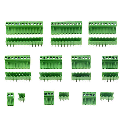 10sets HT5.08 ángulo recto 2 3 4 5 6 7 8 9 10 12 pines Terminal macho tipo 300V 10A 5,08mm paso PCB conector tornillo bloque terminal ► Foto 1/6